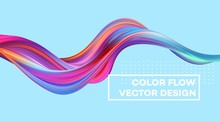 Modern Colorful Flow Poster. Wave Liquid Shape In Color Background. Art Design For Your Design Project. Vector Illustration