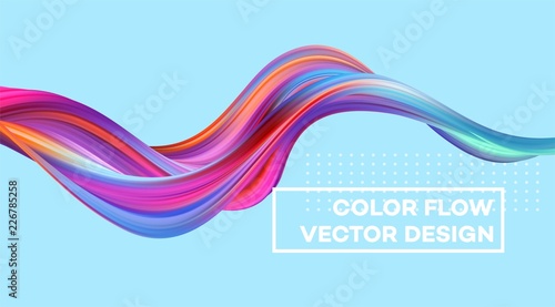 Modern colorful flow poster. Wave Liquid shape in color background. Art desig...