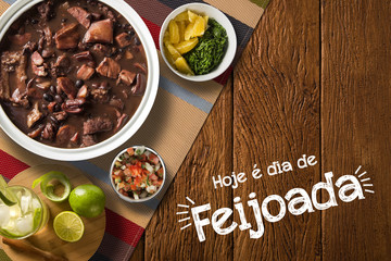 Brazilian Feijoada Food. Written 