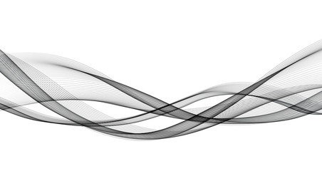 Wall Mural - abstract vector background with black smooth wave.