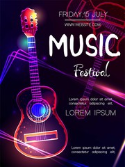 Wall Mural - Vector poster for music festival.