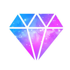 Wall Mural - diamond flat vector icon with space background inside