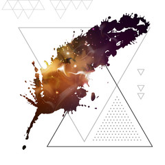 Wall Mural - feather flat vector icon with space background inside