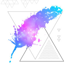 Wall Mural - feather flat vector icon with space background inside