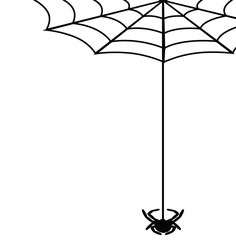 Black spider on the spider web icon helloween