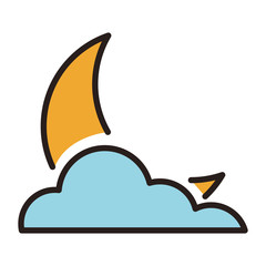 Sticker - Moon and cloud symbol