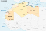 Fototapeta  - administrative and political vector map of the Maghreb states