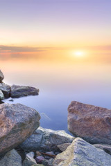 Stones on the beach of the gulf of Finland.