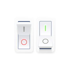Wall Mural - on off switch button ui isolated white background. vector illustration