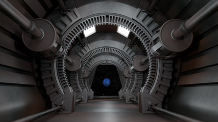 Wall Mural - Space environment, ready for comp of your characters.3D rendering