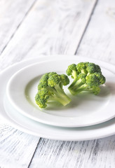 Wall Mural - Fresh broccoli on the white plate