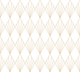 Vector Art Deco Pattern. Seamless Abstract Background. Geometric Vintage Style Texture.