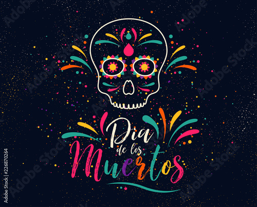 Dia De Los Muertos Or Day Of The Dead Skull Banner For Mexican