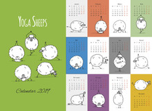 Morning Yoga Sheeps, Calendar 2019 Design