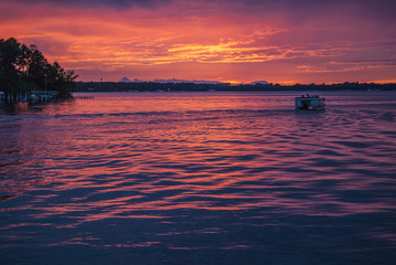 Lake Okoboji at Sunset with Stormy Skies