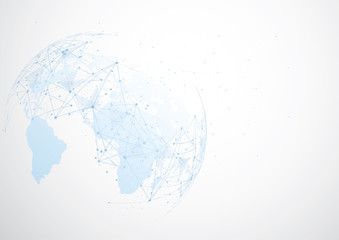 Global network connection. World map point and line composition concept of global business. Vector Illustration