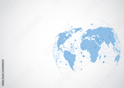 Global network connection. World map point and line composition concept of gl...