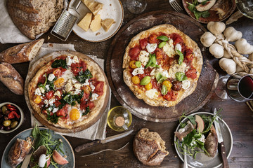 Wall Mural - Pizza food photography recipe idea