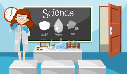 Canvas Print - Teacher in science class