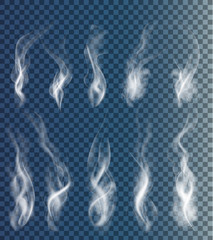 Aufkleber - Set of transparent clouds and smoke. Vector.