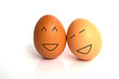 © Opas - Eggs couple are happy on white background