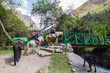Local people ride pack horses on the inca trail