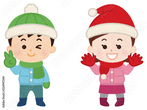 男の子と女の子 冬服 Stock Illustration Adobe Stock 男の子と女の子 冬服 Stock Illustration Adobe Stock