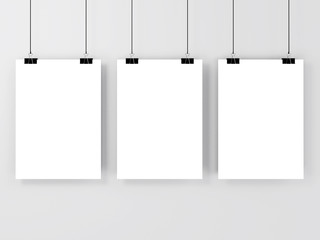 Wall Mural - empty advertising poster (banner) - mockup template on gray background. 3d rendering