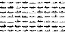Most Popular World Cities Silhouettes Skylines Vector