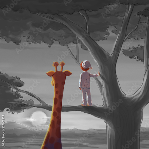 boy-and-giraffe-meet-someone-in-the-travel-series-video-game-s-digital-cg-artwork-concept-illustration-realistic-cartoon-style-character-design