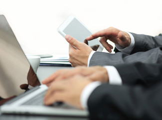 Sticker - closeup.businessman working on laptop