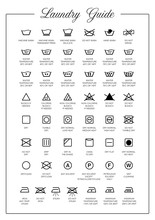 Laundry Guide Vector Icons, Symbols Collection