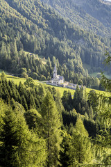 Poster - Church in the mountains, italian dolomites, Sauris