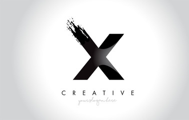 Wall Mural - x letter design with brush stroke and modern 3d look.