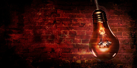 Wall Mural - Thriller night bulb background