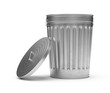 © julien - 3D Rendering steel trash can isolated on white background