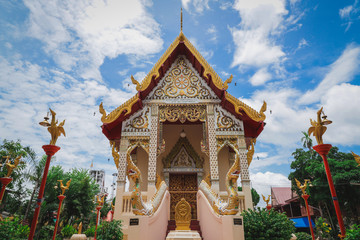 Buddha temple on blue skies background