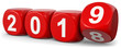 © fotomek - 3D Illustration 2019 rote Würfel