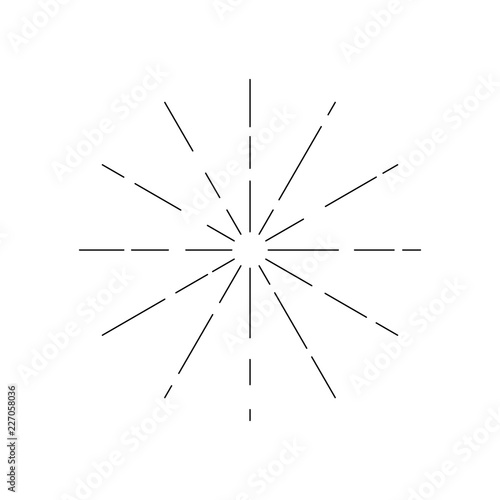 Sun Burst Star Burst Sunshine Line Vector Illustration Icon