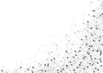 Wall Mural - Abstract polygonal with connecting dots and lines. Vector network and connection concept.