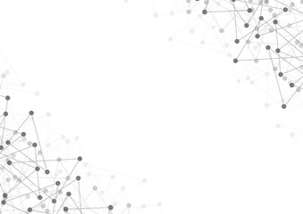 Wall Mural - Abstract polygonal with connecting dots and lines. Vector network and connection concept.