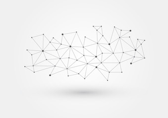 Wall Mural - Abstract polygonal with connecting dots and lines. Vector network and connection concept.
