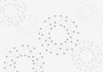Wall Mural - Abstract background global polygonal with dots and lines. Vector social network and connecting concept.