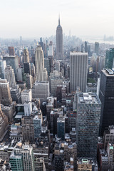 Fototapete - Manhattan downtown skyline panorama, New York City, USA.