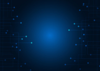 Wall Mural - Abstract background blue color technology concept. Vector illustration dots and lines social network and connecting.