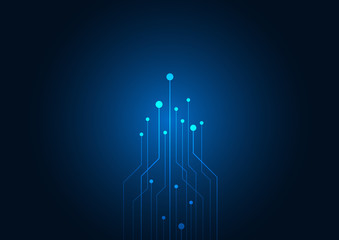 Wall Mural - Abstract background blue color technology concept. Vector illustration dots and lines social network and connecting.