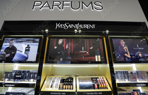 Perfumes By French Luxury Brand Yves Saint Laurent Are Seen