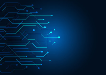 Wall Mural - Abstract background blue color technology concept. Vector illustration dots and lines social network and connecting.