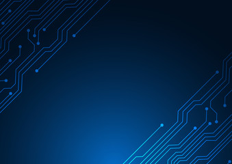 Wall Mural - Abstract background blue color technology concept. Vector illustration dots and lines social network and connecting.