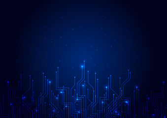 Wall Mural - Abstract background blue color technology concept. Vector illustration dots and lines social network and connecting.